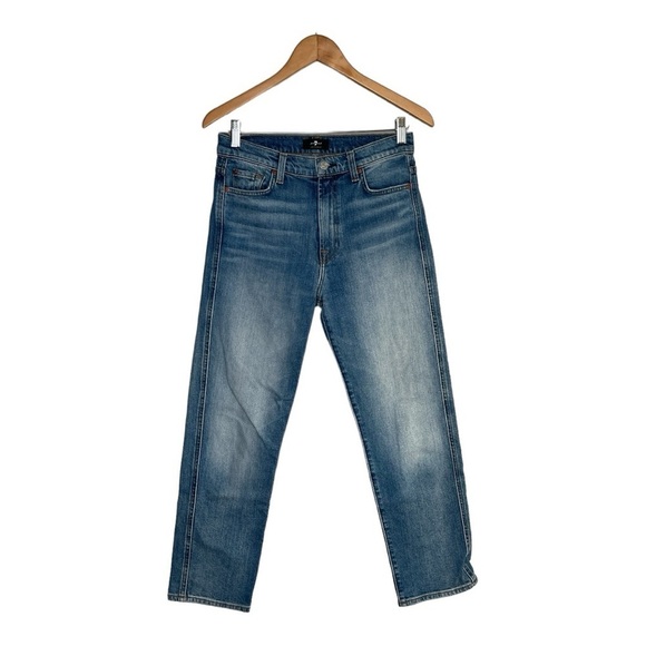 7 For All Mankind High Waist Straight Cropped Jeans | Size 27 - Picture 2 of 13